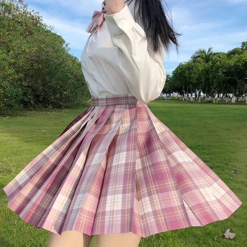 

Women Pleated Plaid Skirts Bow Knot Summer High Waist Preppy Style Girls Dance Mini Skirt Cute A Line Harajuku 19types Autumn Students Sexy Japan Faldas, Multi