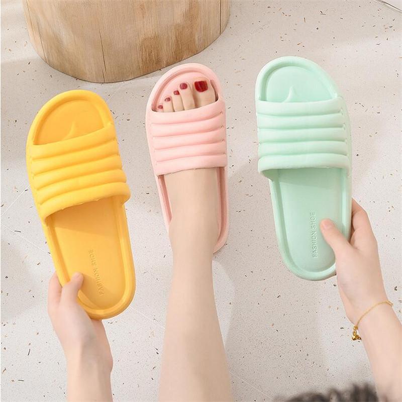 

Slippers Style Summer Shoes Bathroom Men And Women Soft Bottom Hollow Non-slip Couples, Pink