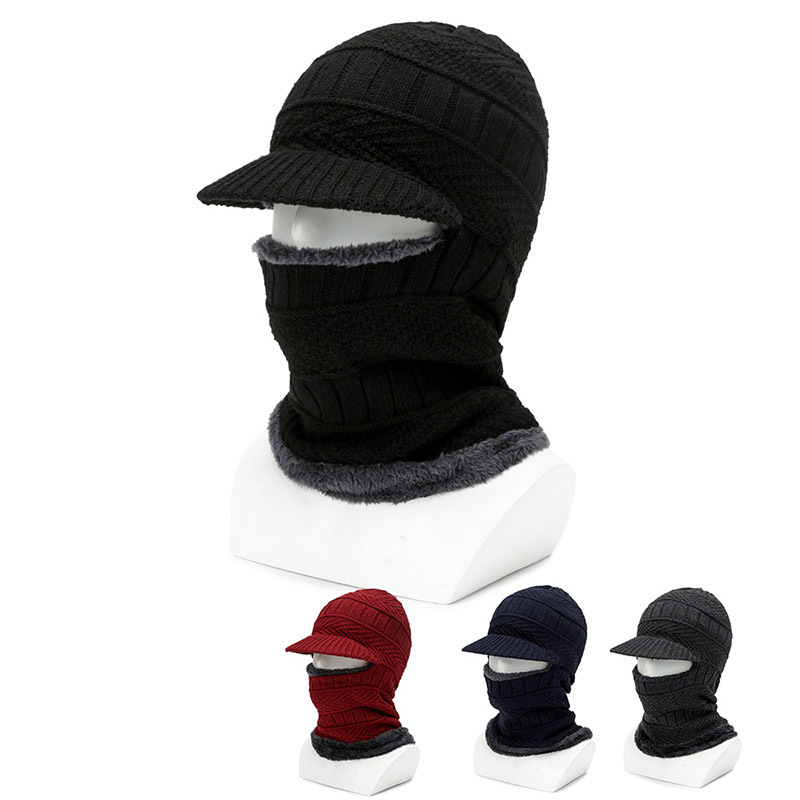 Beanie Hat Scarf Set Winter Hats Warm Thicken for Men and Woman Unisex Cotton Knitted Caps CNY2533
