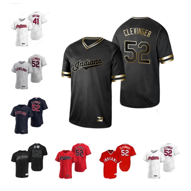 

Custom Mens women youth Cleveland Indians 41 Carlos Santana 52 Mike Clevinger white red Authentic Weekend 2020 Home Jersey, Black