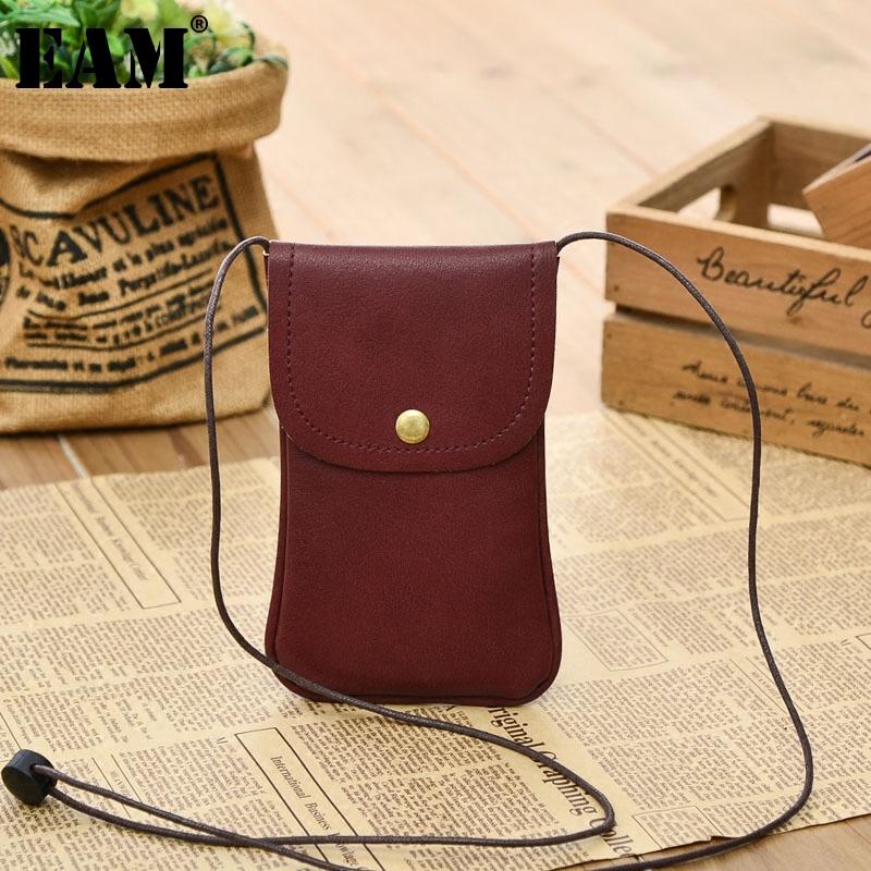 

[EAM] Women Early Spring New Mini Cute PU Leather Flap Personality All-match Crossbody Shoulder Bag Fashion Tide 2021 18A1882, Black