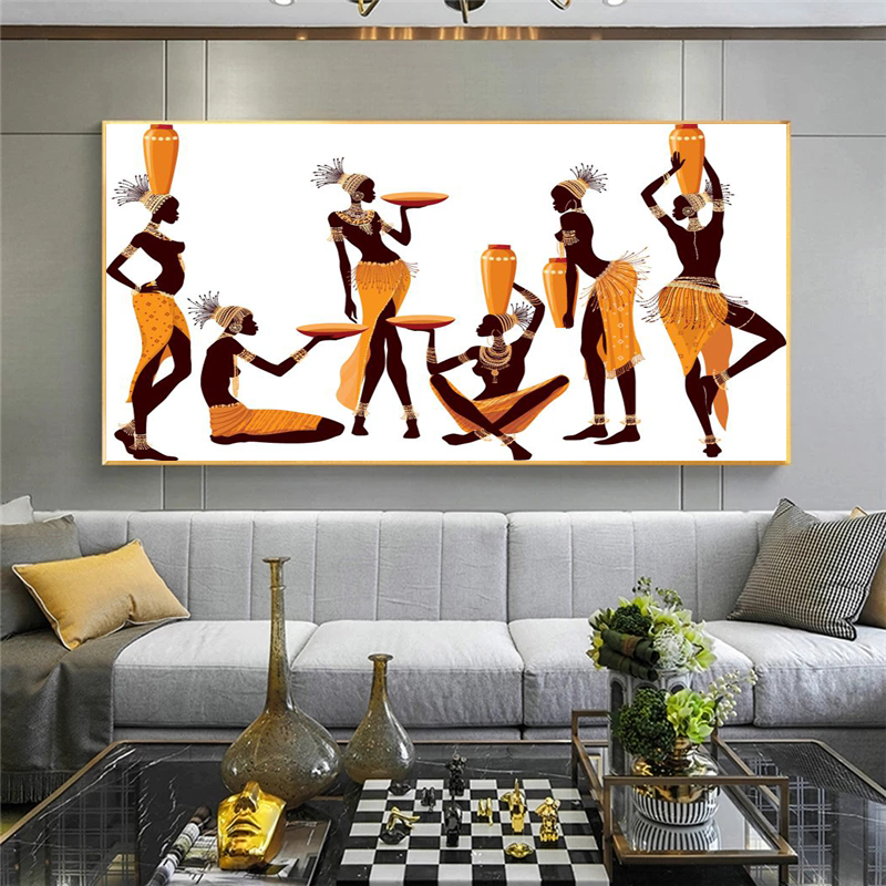 

African Woman Art Canvas Prints Wall Art Pictures For Living Room Home Decor Indoor Decorations Abstract Portrait Wall Painting