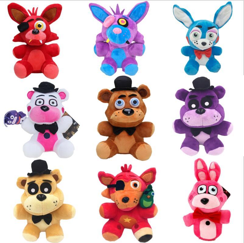 

Wedding party favor 18CM FNAF Plush Toys Freddy Bear Foxy Chica Clown Bonnie Animal Stuffed Plushie Dolls Kawaii Christmas Birthday Gifts for Children