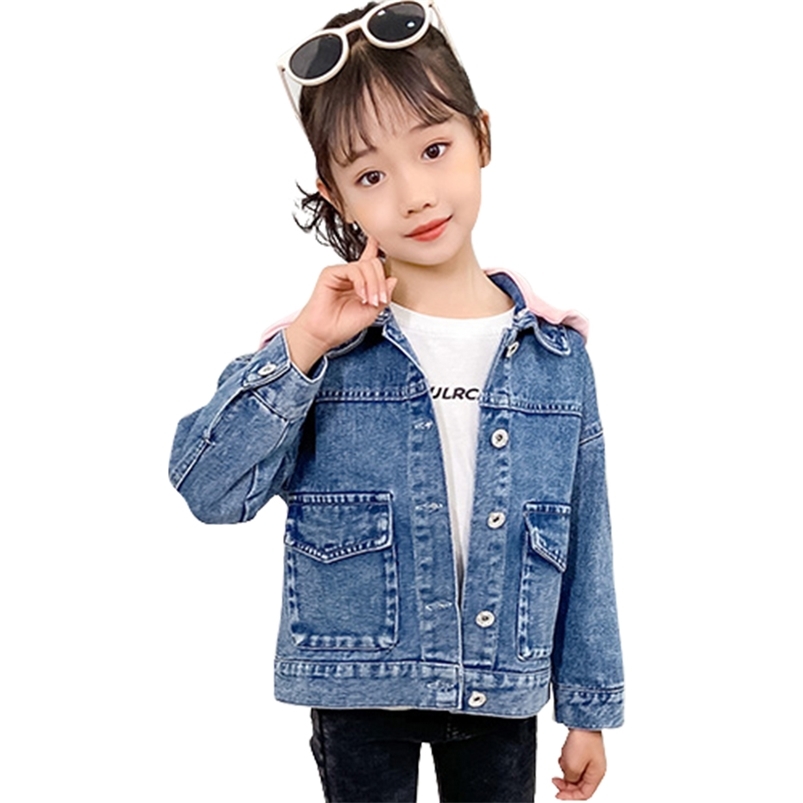 Girls Denim Jacket Floral Pattern Girl Coat Outerwear Patchwork Children's Jackets Casual Clothes For 6 8 10 12 14 210527-image-702026580