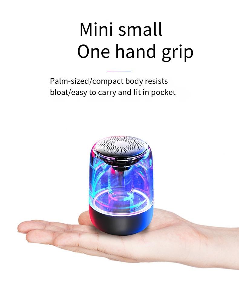 

Portable Speakers Oeny Christmas Gift Wireless Bluetooth Speaker Subwoofer Colorful Lighting Car Crystal Glass