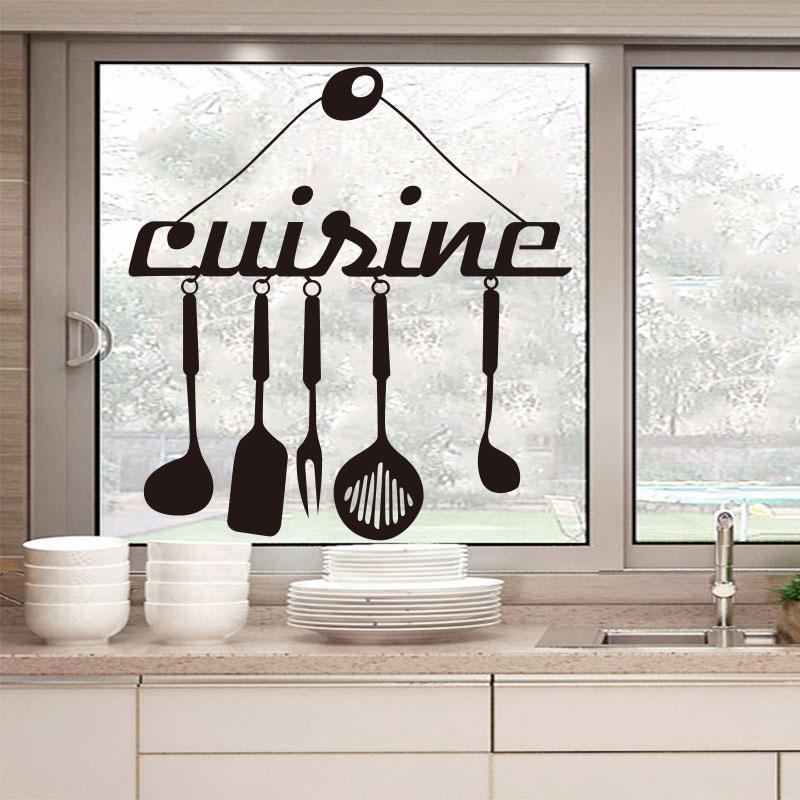 

Wall Stickers Art Mural Kitchen Poster Original Fashion Home Decoration Painting Sticker Cooking Tools Carving Decal