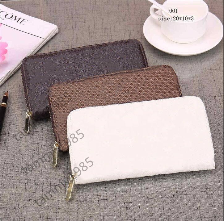 

Old flower Print Fashion women clutch wallet pu leather card holders single zipper wallets lady ladies long classical purse, Brown flower