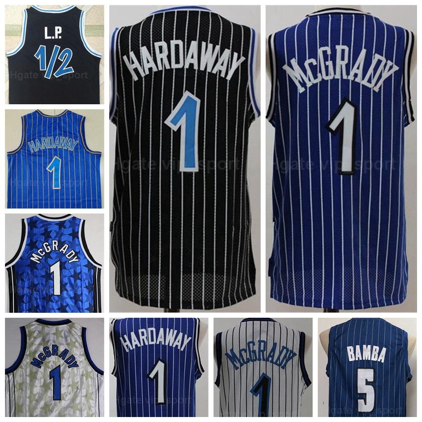 

Men Vintage Basketball Penny Hardaway Jerseys 1 Mohamed Bamba 5 Aaron Gordon 00 Tracy McGrady 1 Stitched Team Color Black White Blue, 1 white mcgrady