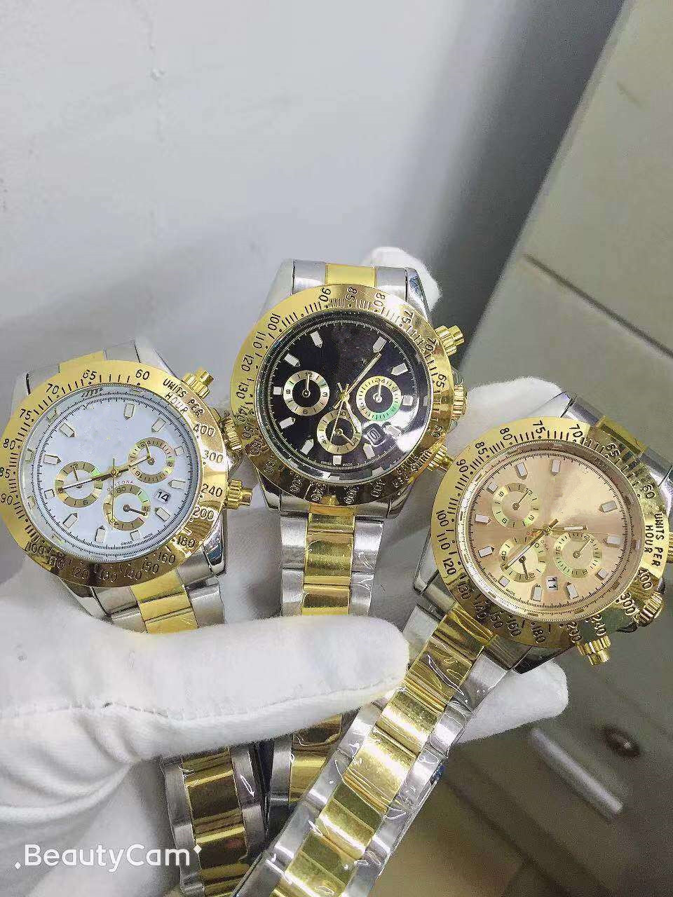 

2021 New Men's High Quality Stainless Steel 3 Eyes Calendar Business Casual Waterproof Quartz Watch Student Gift Watch, Customize