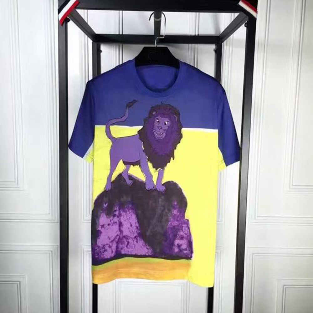 

2021 New Leo Desenhos Animados 3d Colorido Dos Homens Imprimiu T-camisa Curto Luva Da Forma Tos t Para o Homem K512, Blue