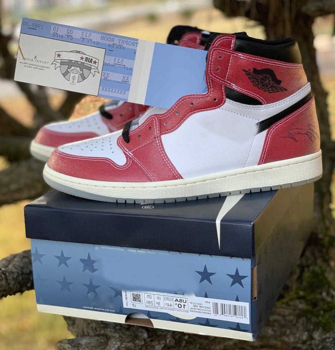 

Shoes Authentic Trophy Room x 1 High Og Chicago Blue Shoeslace Men Women Sports Sneakers Original