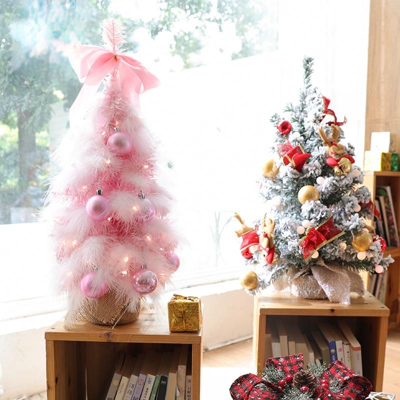 

Christmas Decorations Mini Tree 60cm Snow Pink Tabletop Table Decoration And Accessory Office Gift Arvore De Natal