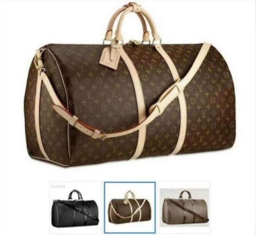 

LV LOUIS VITTON Casual Men's Duffel Backpack Outdoor Travel Bag leather Messenger Bags women Luggage bags 55cm lady handbag