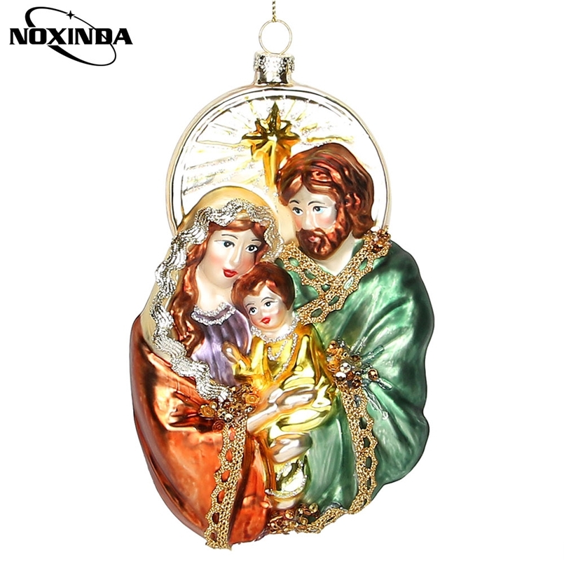 

NOXINDA Christmas Tree Decoration For Home Antique Colorful Saint Virgin Mary Joseph Baby Jesus Pendant Year Ornaments Gift 211019