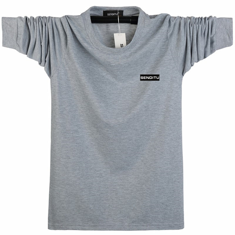

New 2021 t Solid Homme Male Shirt Round Neck Cotton Long Autumn Sleeve Casual Shirts Plus Size 5xl 6xl Knec, Green.