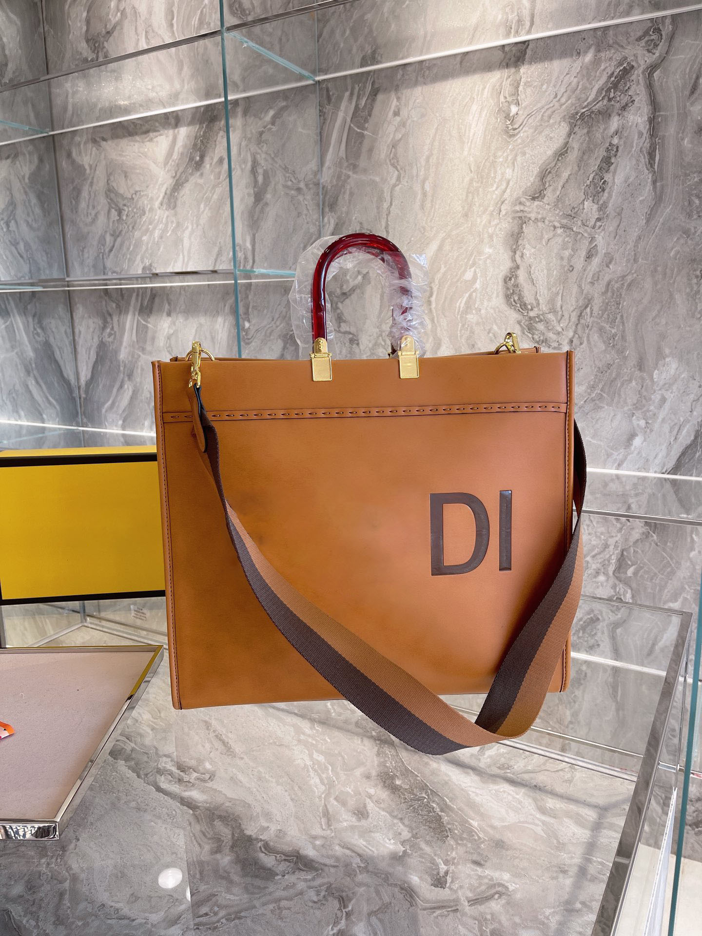 

New shoulder bags Women handbag Crossbody bag brands designer handbags high quality flower printing bag size:35cm, Brown