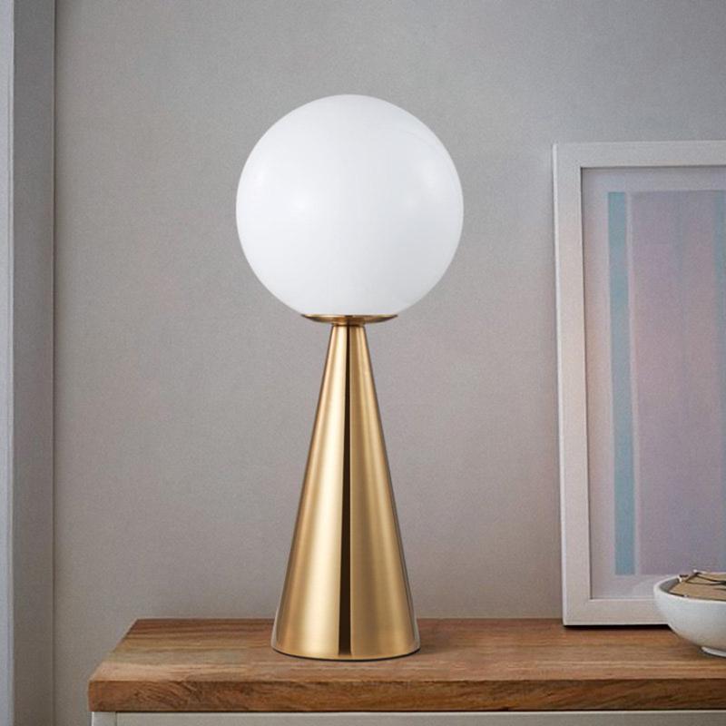 

Nordic simple glass ball table lamp modern wrought iron bedroom bedside led reading light living room office study desk lamps