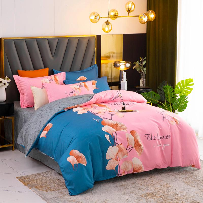 

Bedding Sets Large Version Orange Ginkgo Biloba Home Textile Duvet Cover Bed Sheet Pillow Case Single Double  King For Set