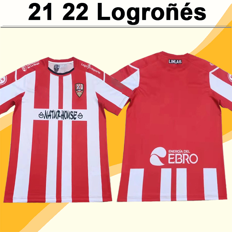 

21 22 Logroñés Mens Soccer Jerseys INAKI Home Red White Logrones Football Shirts Short Sleeve Uniforms, Black;yellow