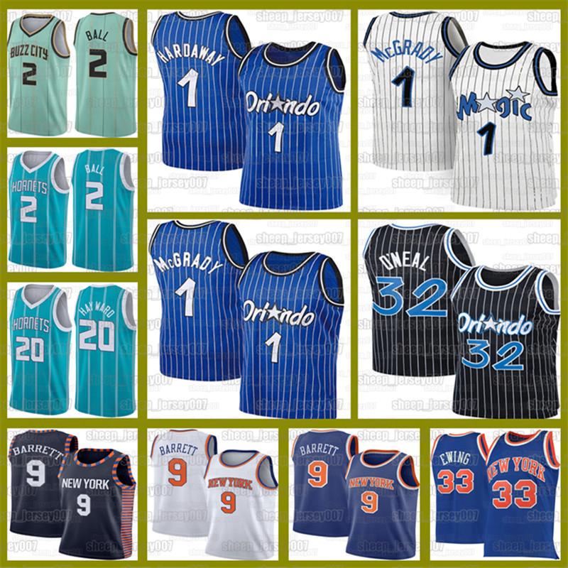 

20/21 Penny Tracy 1 Hardaway McGrady Magic Jerseys Shaquille 32 ONeal Patrick 33 Ewing Basketball Orlando Retro LaMelo 2 Ball, Black;red
