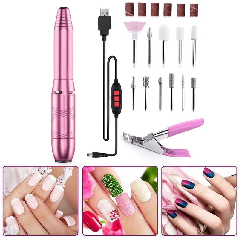 

Nail Drill & Accessories Electric File Portable Professional 20000rpm Manicure Pedicure Machine Set Profession Tools For Salon