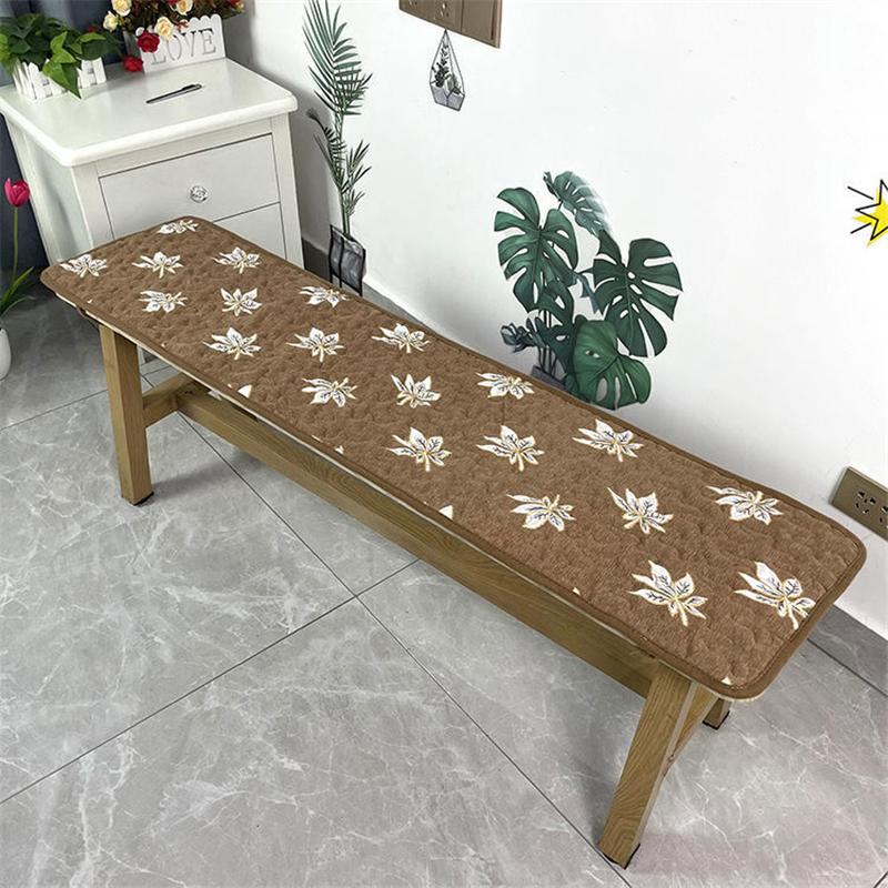 

Cushion/Decorative Pillow Leaves Printing Long Bench Cushions Rectangular Library Chair Seat Mat Winter Plush Living Room Decor Sofa Pad Car