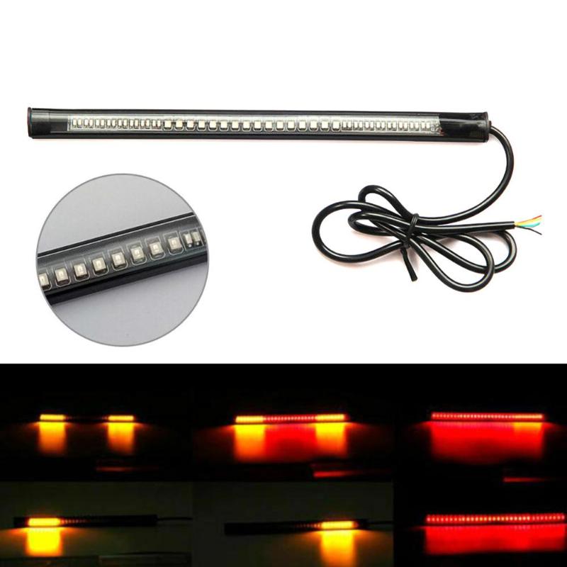 

Car Headlights 48 SMD Flexible LED Motorcycle Strip Turn Signal Tail Rear Brake Stop Dual Color Yellow Red Light Waterproof Bulb Lamp