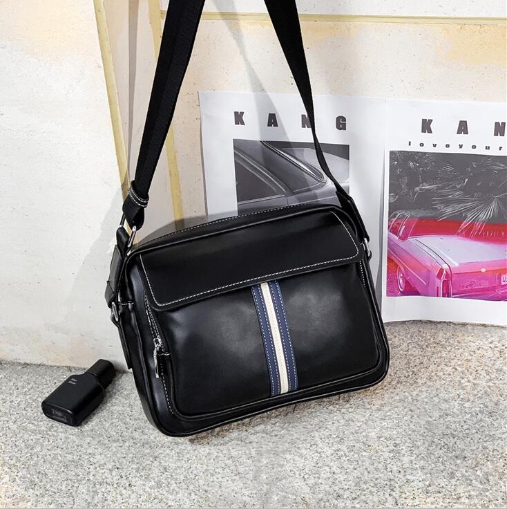 

direct men shoulder bags outdoor daily sports and leisure leathers backpack simple atmospheric leather handbag street wear-resistant plaid backpacks after riding, Black4