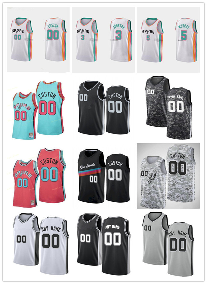 

75th Custom Men Women Youth San Antonio's Spurs's Keldon 3 Johnson Dejounte 5 Murray Derrick 4 White Doug 17 McDermott Basketball Jerseys, Lavender