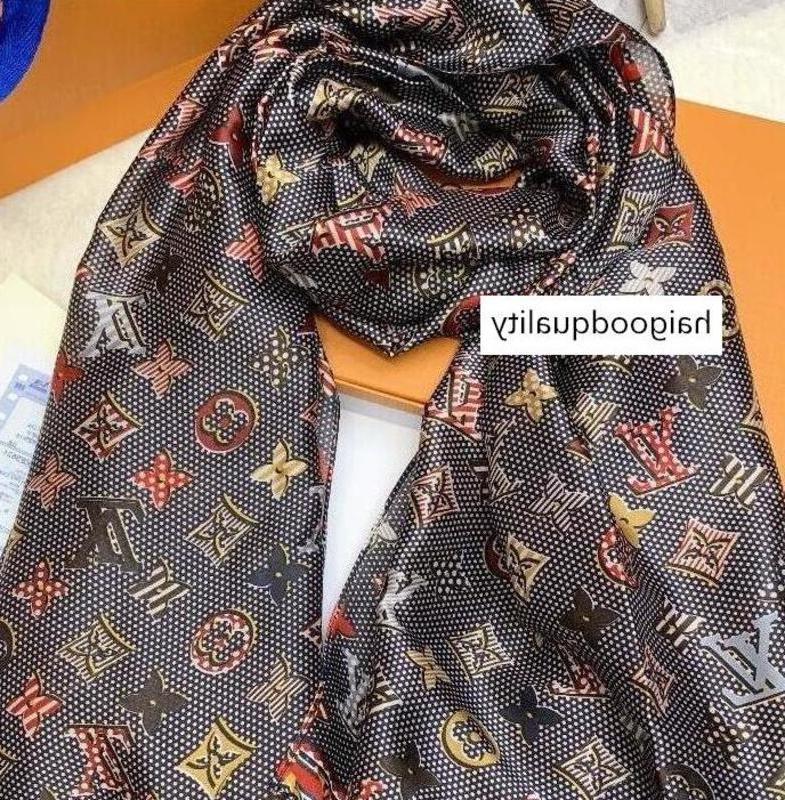 

Fashion brand of high quality ladies silk scarves summer designers spend long scarf label 180 x90cm shawls scarf silk letters, Red;brown