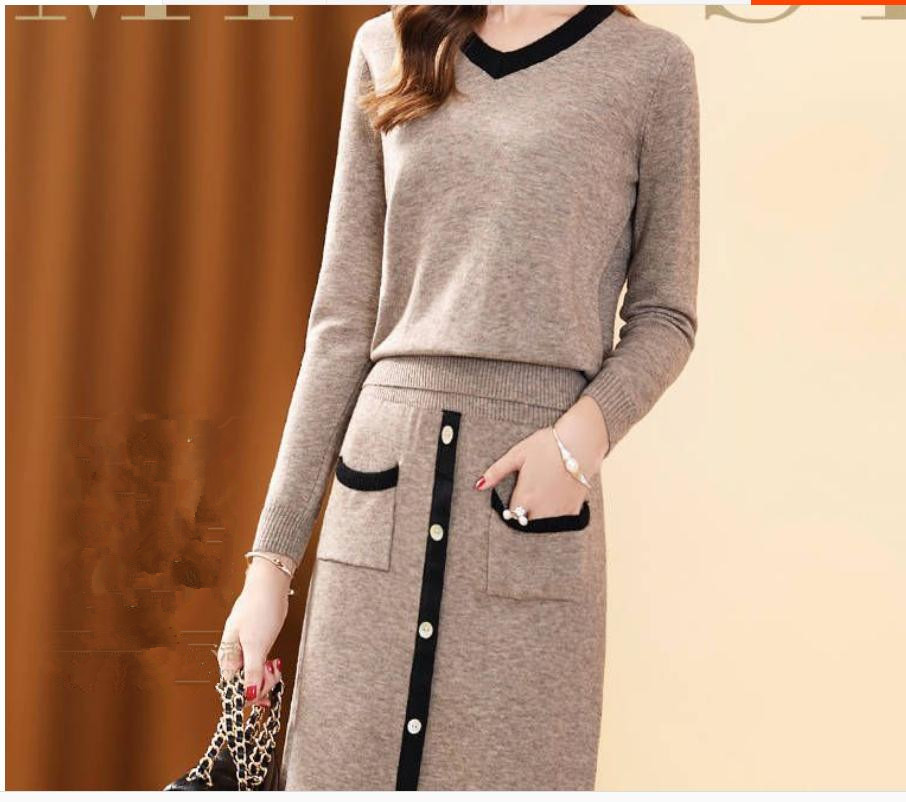 

2021 spring and autumn winter with New style fashion Long sleeve Women's sets coat, Gray