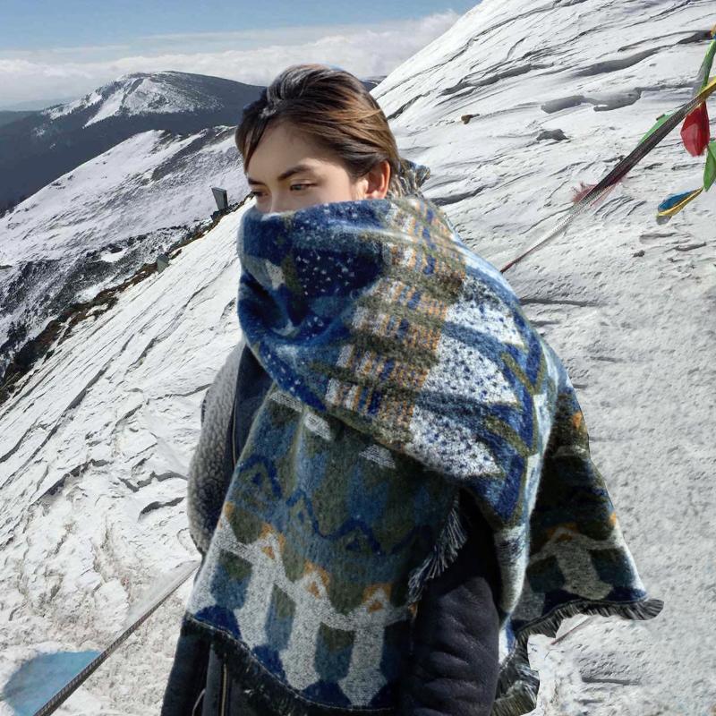

Hats, Scarves & Gloves Sets Nic 2021 Autumn And Winter Warm Scarf Women Print Cashmere Shawl Dual-use Thick Couple Lady High Quality Wrap