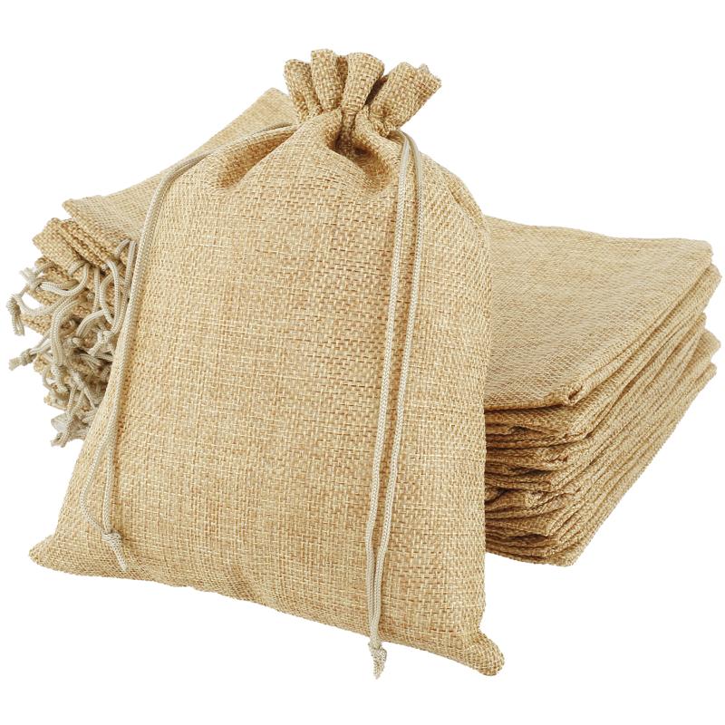 

Gift Wrap 20pcs Linen Burlap Bag Christmas DIY Drawstring Reat Candy Jute Dust-proof Wrapping Gifts Xmas