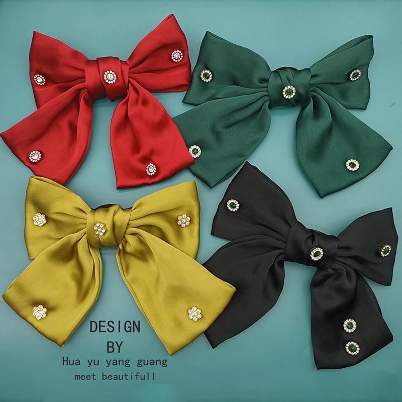 

Hair Accessories Fashion Big Large Bow Barrettes 2 Layers Chiffon Clips For Women Hairgrips Ponytail Quality