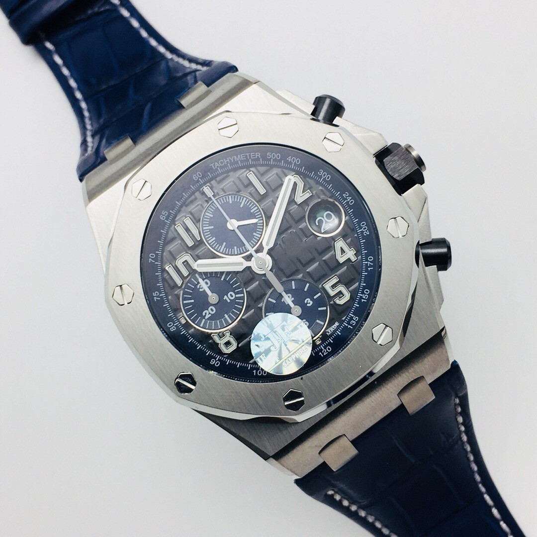 

JF Men's Watch 26470 diameter 42mm thick 16mm equipped with Cal.3126 multi-function chronograph movement sapphire crystal mirror waterp, Slivery;brown