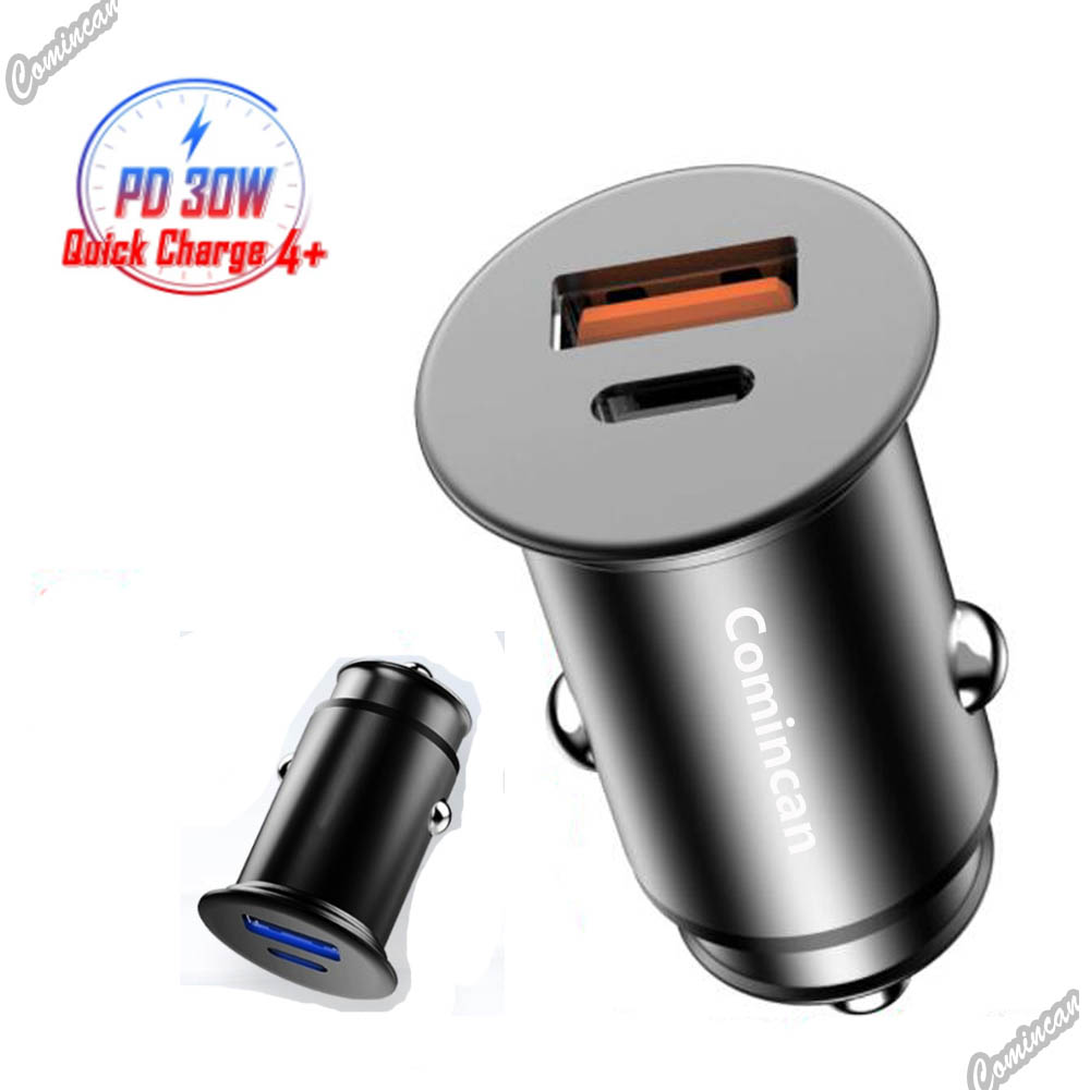 

Car Charger 30W mini PD fast dual usb c car charging for iPhone 12 xs Google Quick Charge QC 4.0 3.0 5A charger for xiaomi