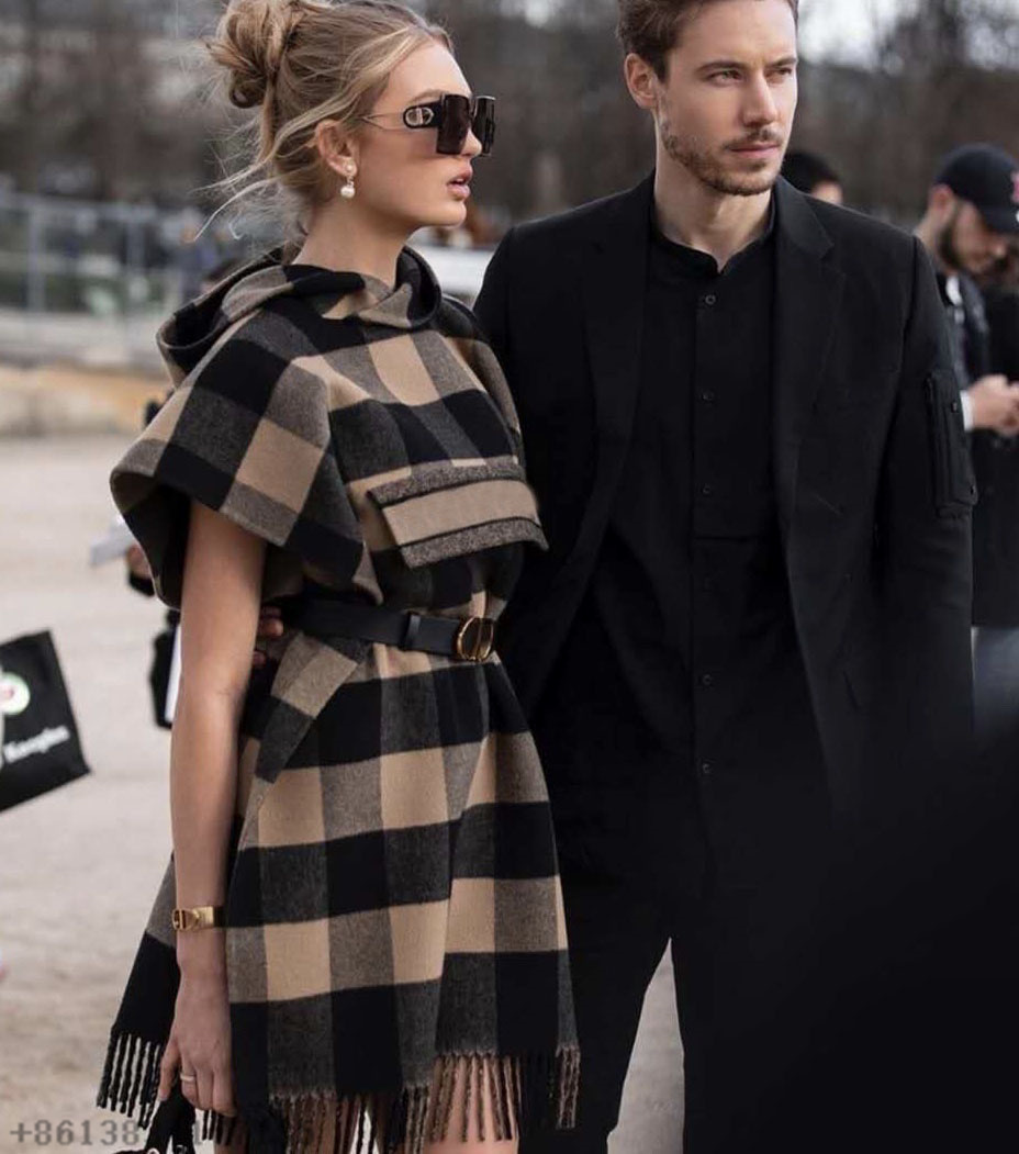 

2021brand women capes street style star brown designer women short-sleeved hooded fashion fringed shawl cloak jacket plus size -XL album dhl