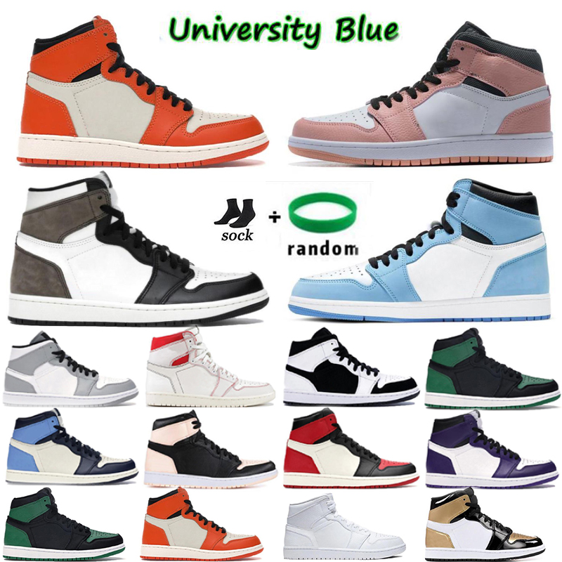 

Jumpman 1 Mens Basketball shoes shattered Backboard UNC 1s Gold Top 3 Cactus Jack Obsidian Banned Bred Toe Men Women trainer Sports Sneakers, 49