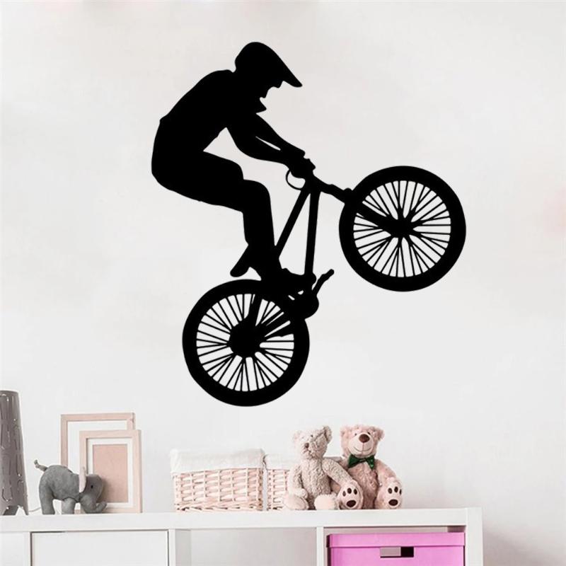 

Wall Stickers BMX Biker Sports Teen Home Decor Kids Bedroom Art Mural Bicycle Boy Girl Decals Removable Poster DW21616