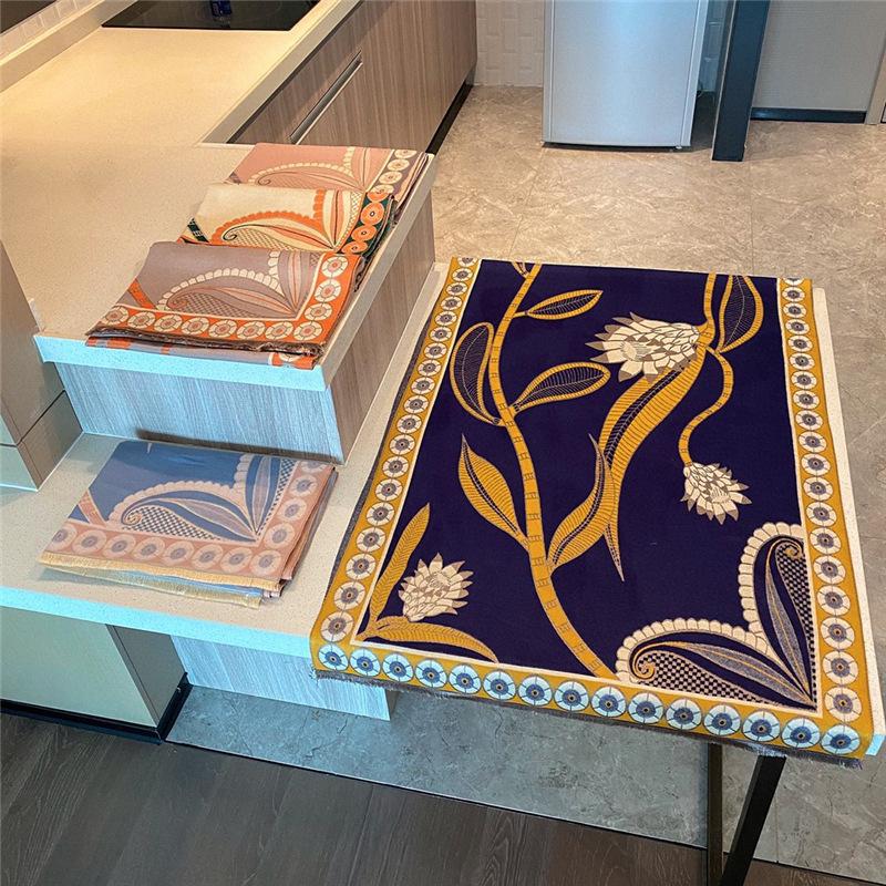 

Scarves Imitate Cashmere Long Scarf Fashion Flower Shawl Stole Winter Kerchief 180*65cm Female Decorate