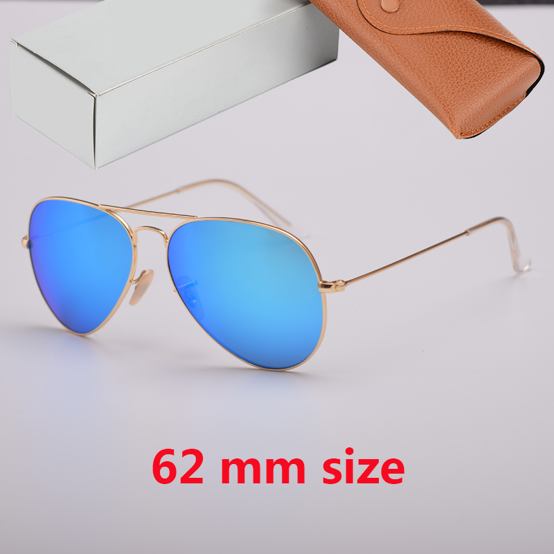 

top quality aviation 3026 62mm large size sunglasses men women glass lens women men Sun glasses uv400 feminin oculos sun Glasse