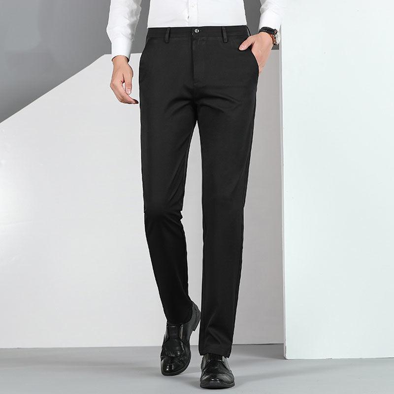 

Men's Suits & Blazers 2022 Men Spring Autumn Fashion Business Casual Long Pants Suit Male Elastic Straight Formal Trousers Plus Size -40 X, 999 black