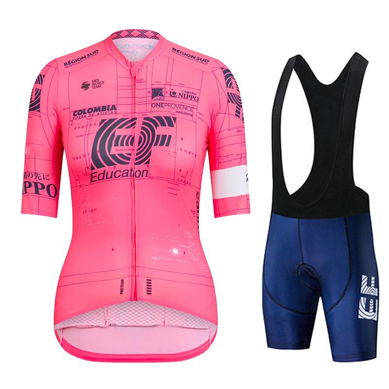 

Racing Sets 2021 EF Women Pro Cycling Jerseys Set Bib Shorts Short Sleeve Bike Clothes Breathable Quick Dry Summer MTB Clothing, 14