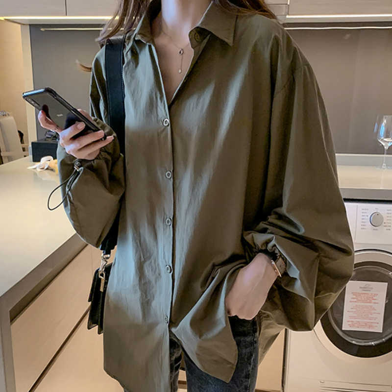 

Fashion Woman Blouses Turn Down Collar Chiffon Blouse Shirt Long Sleeve Blouse Women 3XL 4XL Plus Size Women Tops C899 210602, White