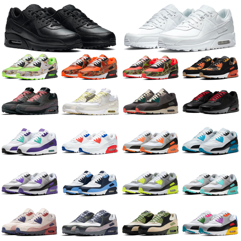 

Cheap USA 90 running shoes men women chaussures 90s Triple Black White Camo Red Supernova Volt UNC CNY mens trainers Outdoor Sports Sneakers, 36-45 viotech purple