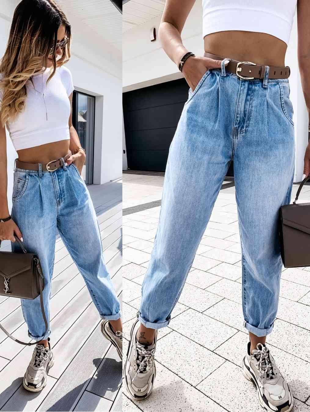 

jeans 2021 summer street trendsetter loose and fashionable skinny pants, Blue