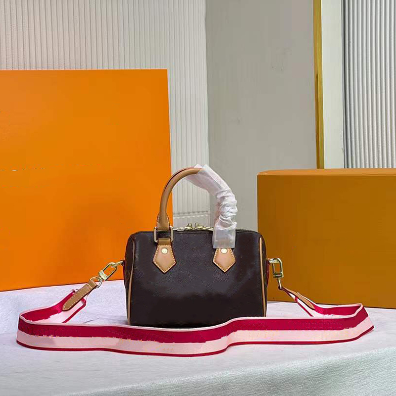 

Quality Shoulder Bag 20 SPEEDY Purse Boston Totes Designer Pillow Handbags Women Crossbody Messenger Bags High-Capacity Classic Design Flower Woven Shoulder Strap, Extra costs