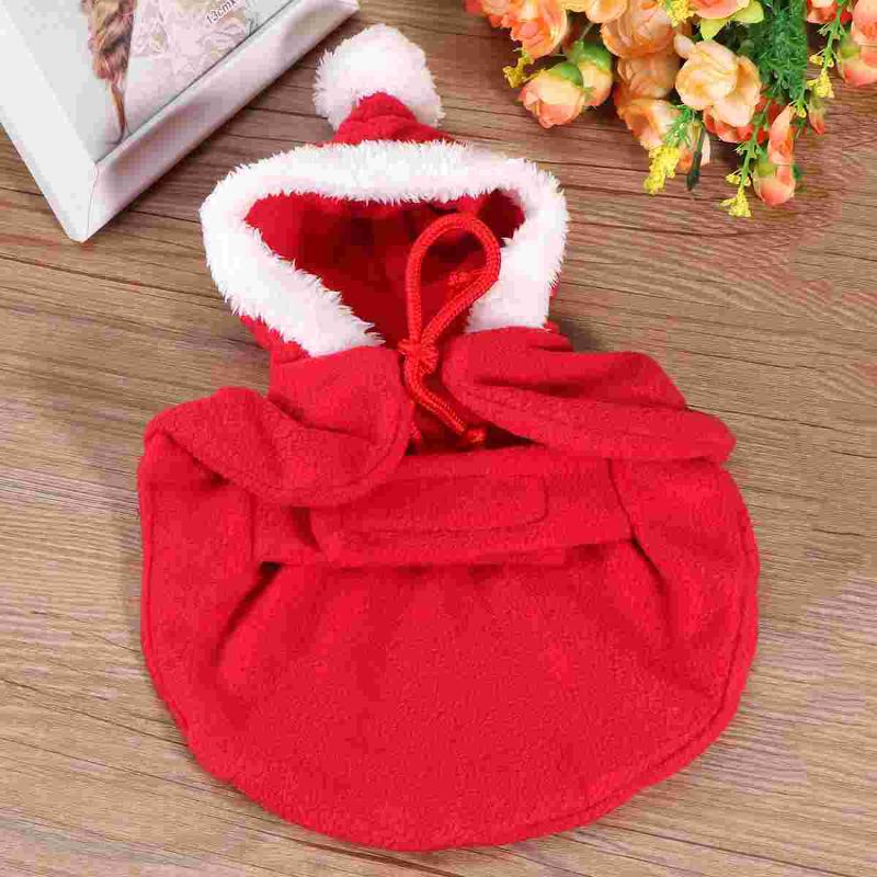 

Cat Costumes Adorable Pet Dog Cape With Hat Funny Christmas Costume Cosplay Clothes For (Red, Size XS)