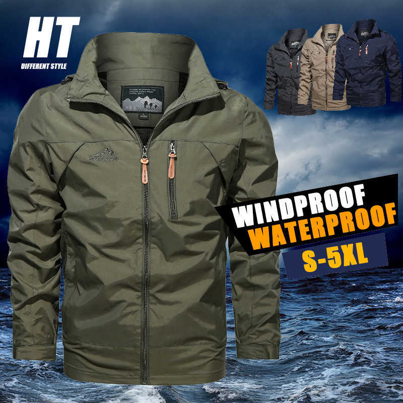 

Men' Bomber Jacket Spring Windproof Casual Military Tactical Jackets Men Breathable Waterproof Coat Outdoor Stormwear 210603, Mgp887khaki