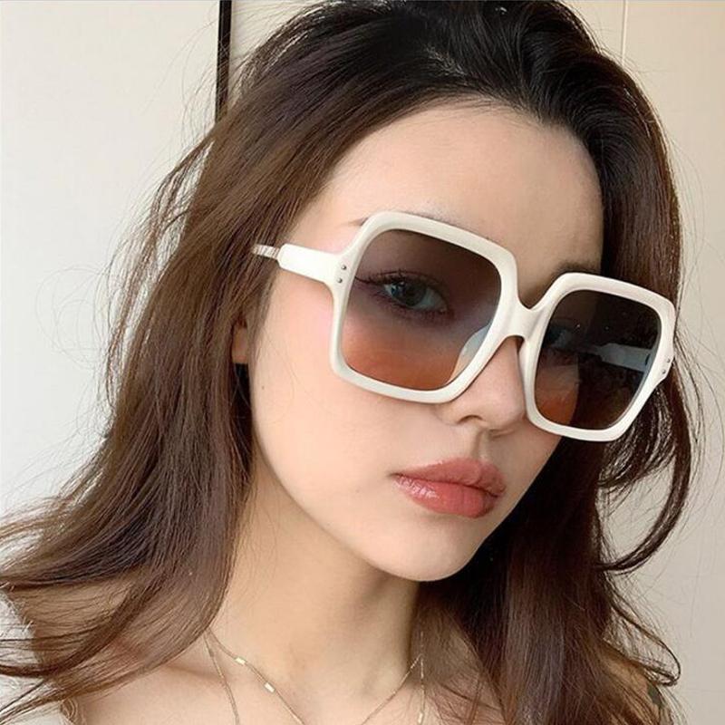 

Sunglasses Fashion Oversized Square Women Vintage Rivet Sun Glasses Female Big Frame Shades Ladies Show